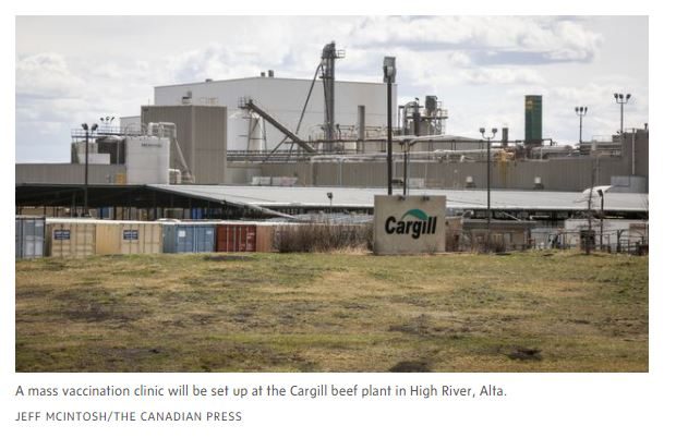 Alberta will vaccinate 2,000 employees at Cargill meat packing plant