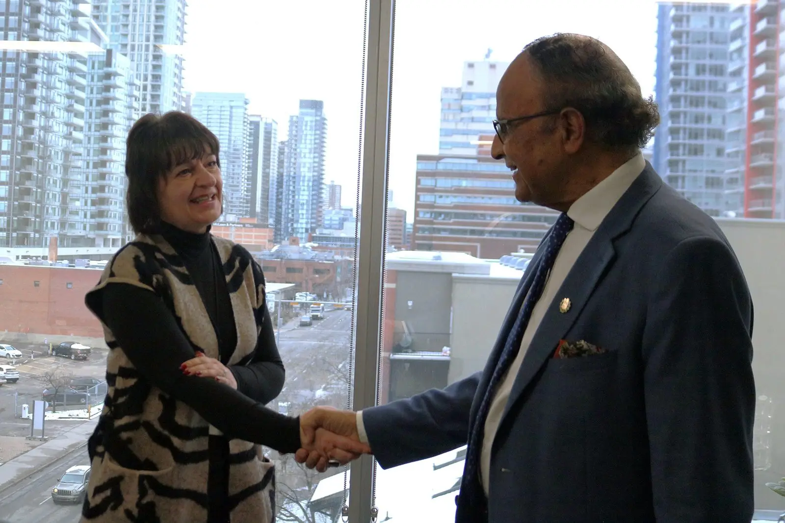 Gordana with Alberta's Minister of Immigration and Multiculturalism, Mohammed Yaseen.